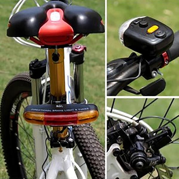 LED Cykelblinklys Retnings- og bremselygte 8-lyds horn-WELLNGS