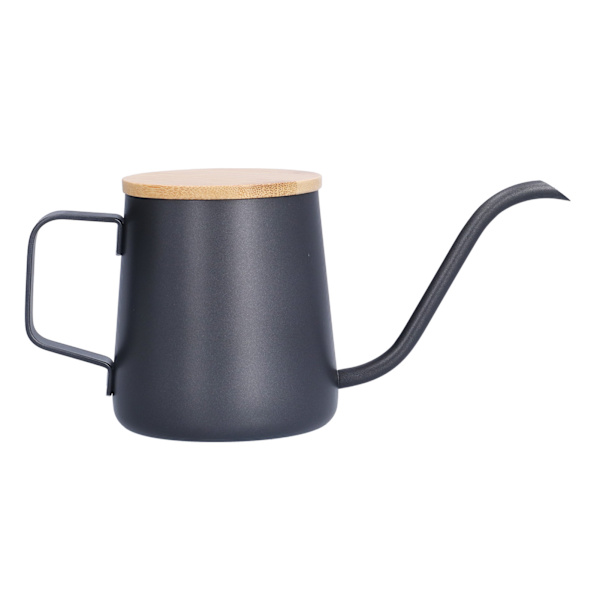350ml Rostfri Kaffekanna Lång Smal Pip Manuell Kaffebryggningskittel med Bambulock