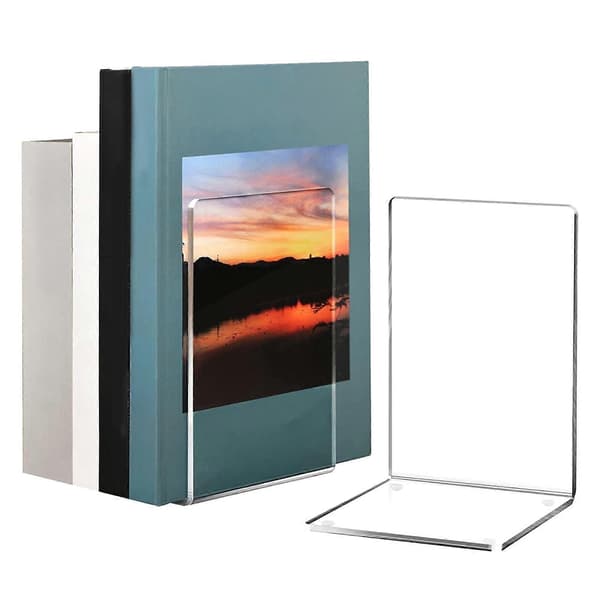 Akryl bogstativ kompatibelt med display, gennemsigtigt bogstativ, akryl bogreoler kompatible med display af bøger, noder 2Pcs