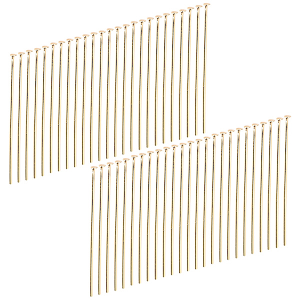50 stk. fladhovednåle i rustfrit stål DIY Håndværk Perle Smykker Vedhæng Fremstilling Dele Tilbehør Guld 35 mm / 1,38 tommer