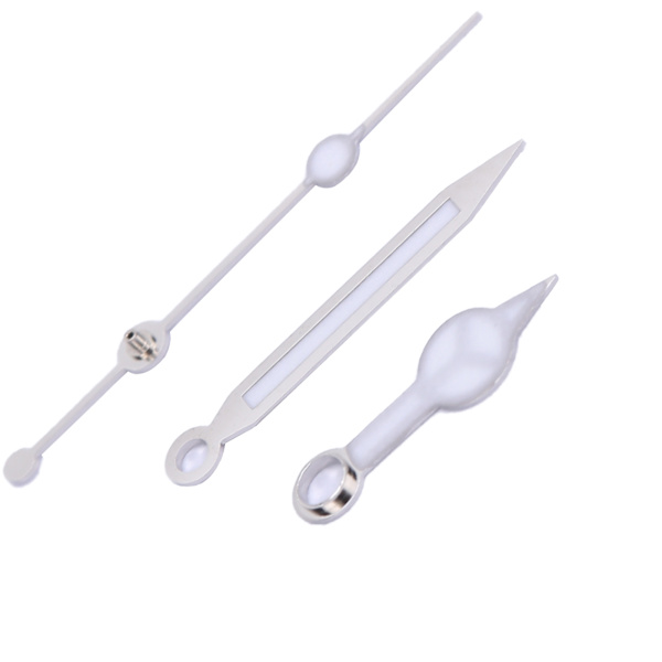 Klocka Timme Minut Sekund Visare Set Legering Självlysande Klockvisare Klockreparationsmaterial Silver