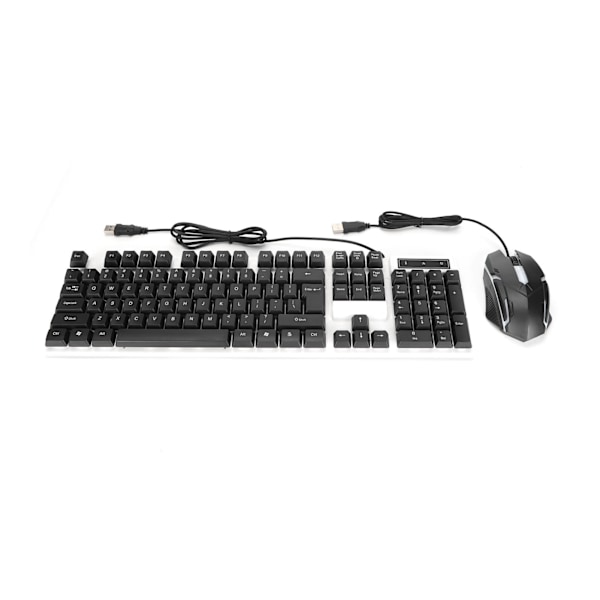 USB Tastatur Mus T6 Mus Tastatur Sett Kontor Tastatur Mus Combo for Stasjonær PC Laptop Notebook Svart