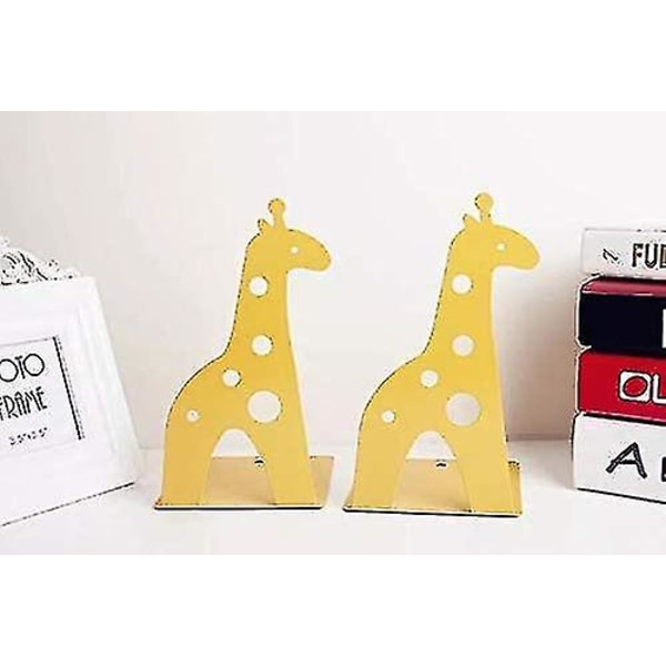 Söta bokstöd, slirfri giraff Djurbokslut för hyllor Dekorativa för barn Gul 1 par