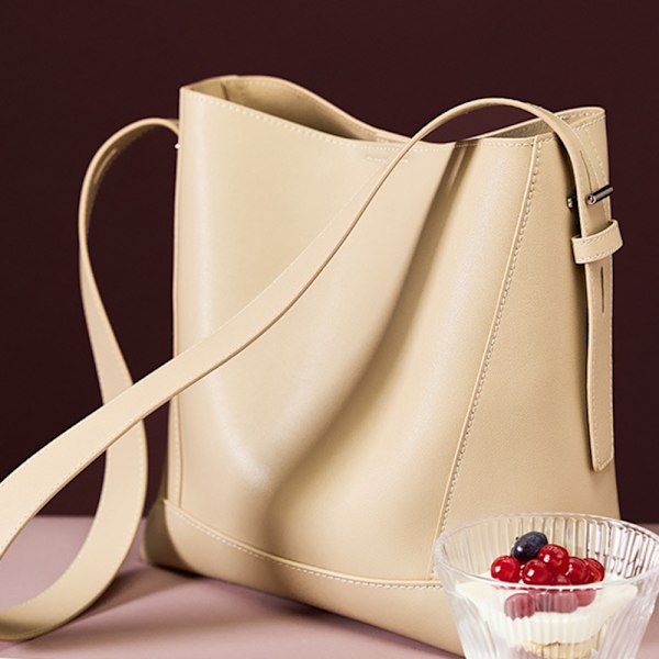 Stilige Designer Bucket Bag i Røykfylt Grå - Kvinners Crossbody Trendy Håndveske Smoke Gray About 25*11*26cm