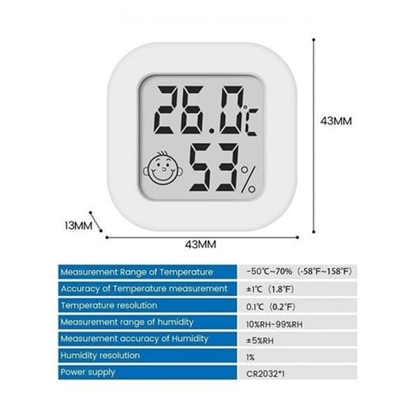 Mini 4X Digital Termometer Hygrometer til Temperatur og Luftfugtighed Indendørs Hjem