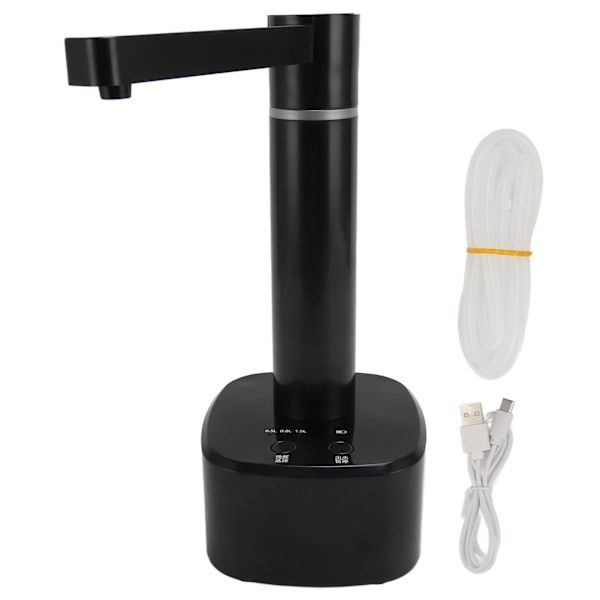 Bordvanddispenser Automatisk Vandpumpe Vanddispenser til Flaskevand med Roterende Dyse 3 Volumenindstillinger Sort