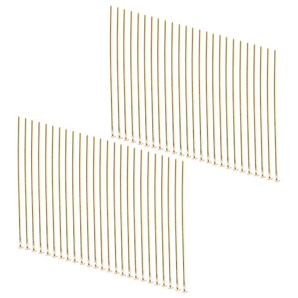 50kpl Ruostumattomasta teräksestä valmistettuja litteäkantaisia nastoja DIY-askarteluhelmien korujen riipusten valmistusosien lisävaruste Kultainen 45mm / 1.77in