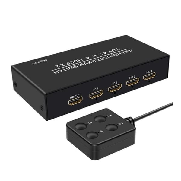 KVM-svitsj 4 PC til 1 HDMI 4K 60Hz og 4xUSB HDCP 2.2