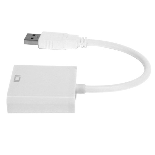 USB3.0 till VGA-omvandlare 5Gbps HD 1080P Adapterkabel 15-stifts Hona Extern Videokort Vit