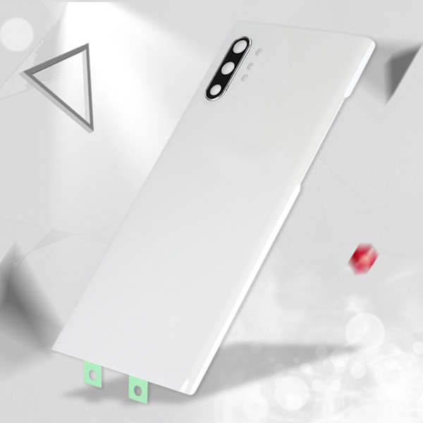 BW-SMBCH NOT10+ Glas Mobiltelefon Batteridæksel Bagcover Reservedelstilbehør til Samsung Note10 plus (Hvid)