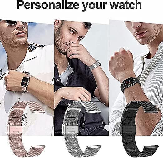 Vævet urrem i rustfrit stål til Amazfit GTS 2, GTS 2 Mini, Bip, GTS 3, GTS 2e og GTR 40mm