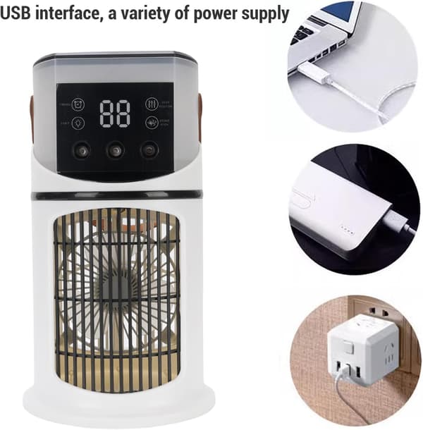 Tower Fan, 9 Speeds + Mist Spray, Quiet Operation, 8-Hour Timer and LED Light, Portable Air Cooler for Office