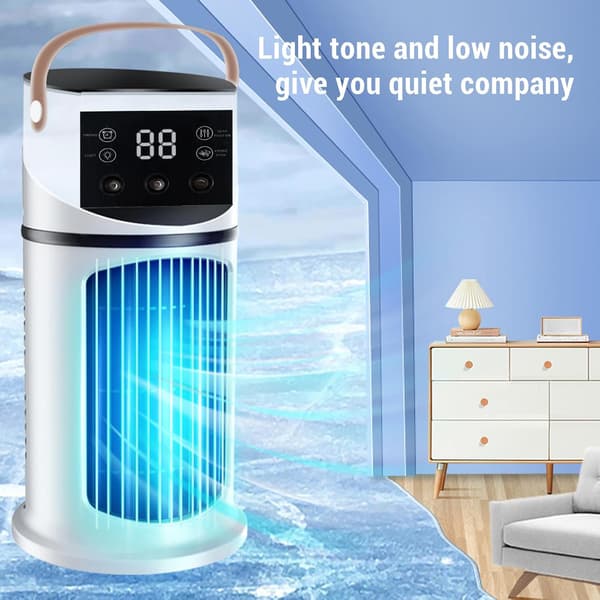 Tower Fan, 9 Speeds + Mist Spray, Quiet Operation, 8-Hour Timer and LED Light, Portable Air Cooler for Office