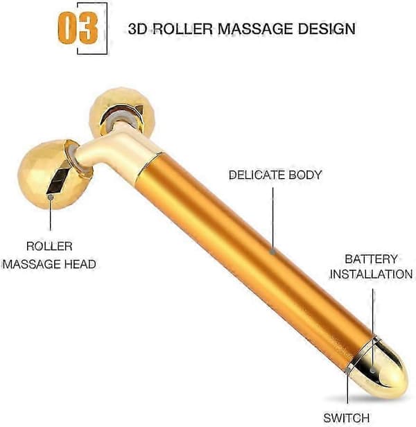 24k Golden Pulse 3D elektrisk ansigtsmassagerulle