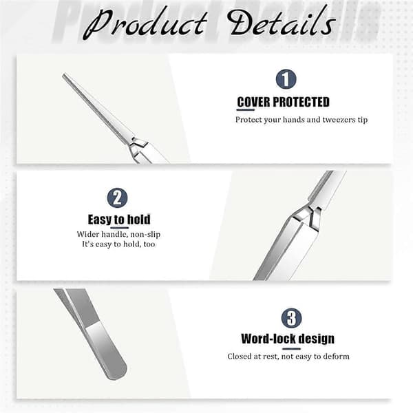 Craft Tweezers, 6 Pieces Locking Tweezers Reverse Tweezers
