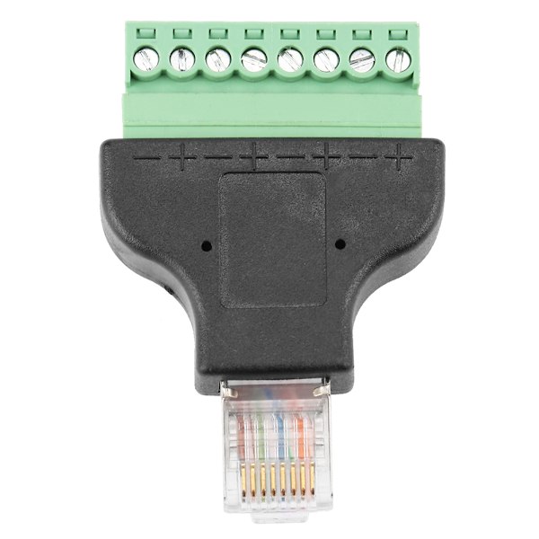 8P8C Ethernet RG-45 Hane Till Terminal 8-Pin Digital Adapter Anslutningskonverterare