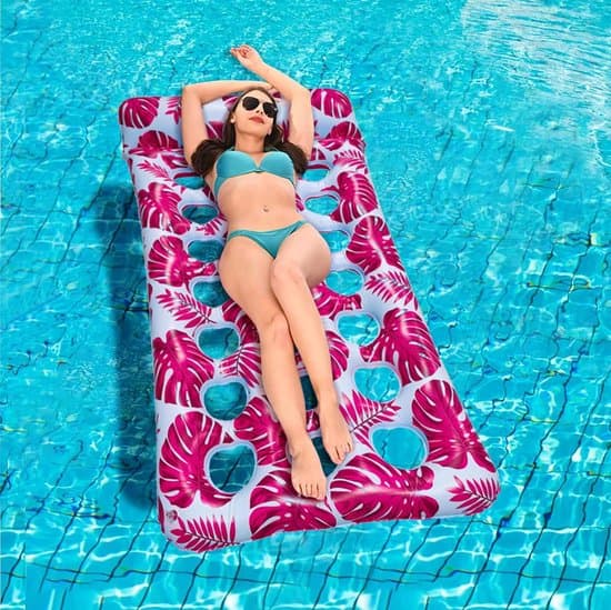 Inflatable Pool Float - Water Hammock - Pool Hammock - Portable Floating Pool Chair - Inflatable Pool Hammock with Handles - Red