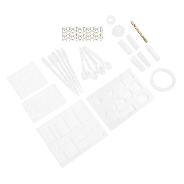 Kristall Epoxiform Klo Nagel Silikonform Set Gjutning DIY Tärningsform Hantverksverktyg