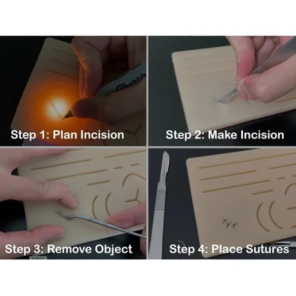 Suture Practice Kit, Surgical Suture Kit for Students, Suture Kit, Surgical Suture Kit, Reusable Silicone Suture Pad, For Educational Purposes Only