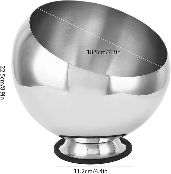 Krydderbolle i rustfritt stål Krydderbeholder Saus Restaurant med base Sølv