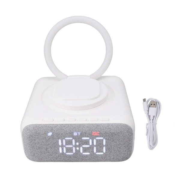 Bluetooth-högtalar väckarklocka USB Bluetooth-högtalare med digital väckarklocka trådlös laddare FM-klockradio sänglampa