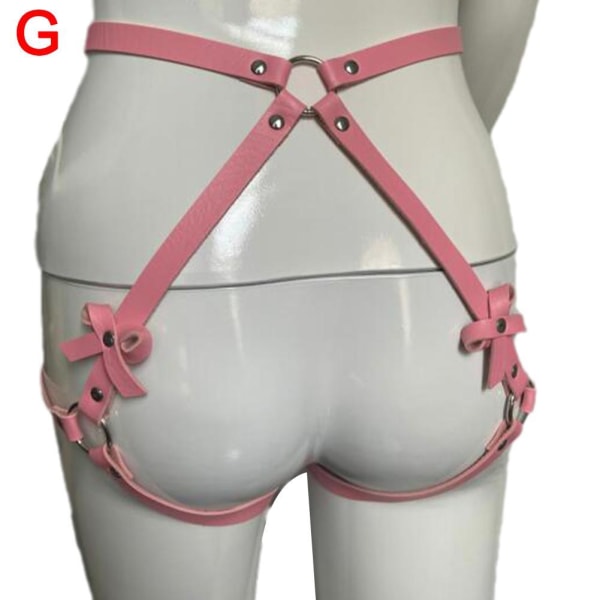 Sexiga Underkläder Kvinnor Kroppsremmar Läderbygel U0S7 Bälte Go pink One Size