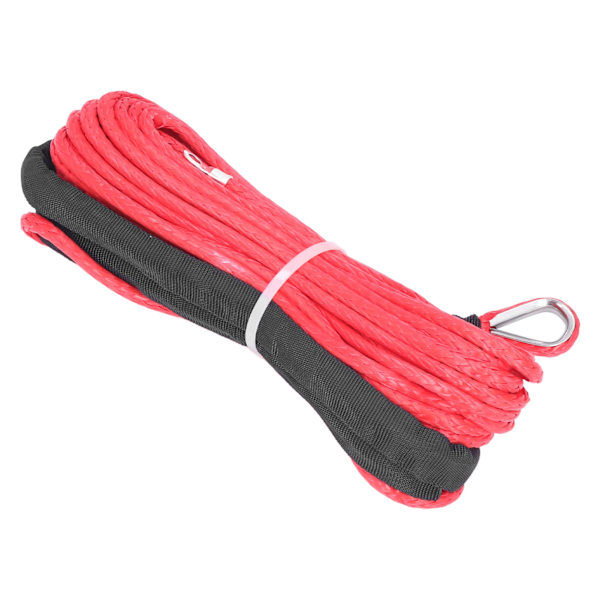 Vinschlinje 4,8 mm x 15 m Syntetiskt Fiber 5500 lbs Brottstyrka Vattentät för ATV UTV Trailer Röd