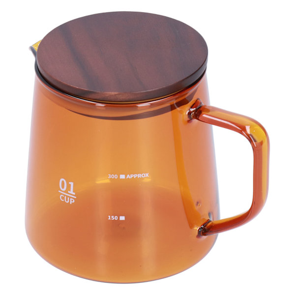 Tekop Borosilikatglas 300ml 350ml Varmebestandig Husholdnings Kaffekrus Vandbeholder med Låg Brun