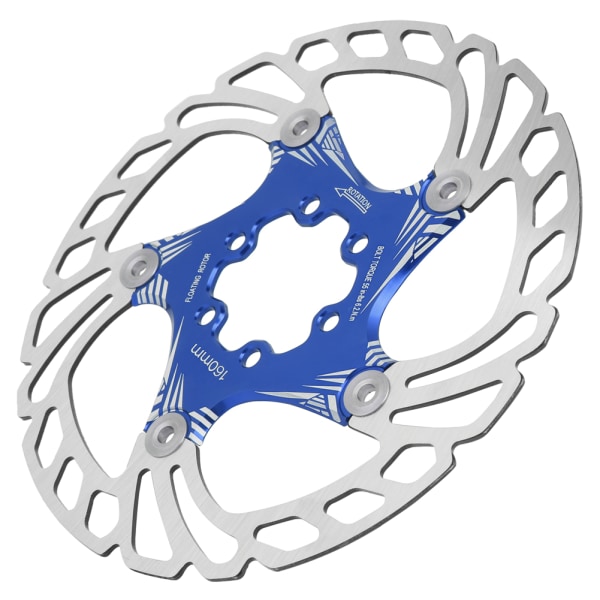 Kvalitet metall terrengsykkel sykkel 160 mm fem spiker skive bremse skive bremsekloss diskblå