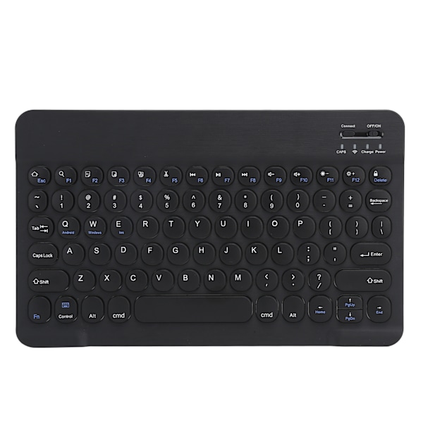 Trådløst Bluetooth-tastatur Nettbrett Smarttelefon Datatilbehør Rund Kappe 10tommer Svart