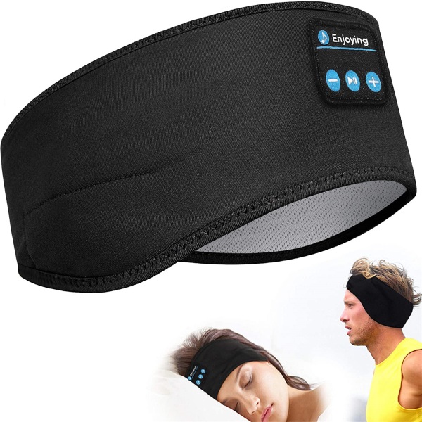 Trådløse sovehovedtelefoner, Bluetooth Sports pandebånd til Yoga, Meditation, Running Black