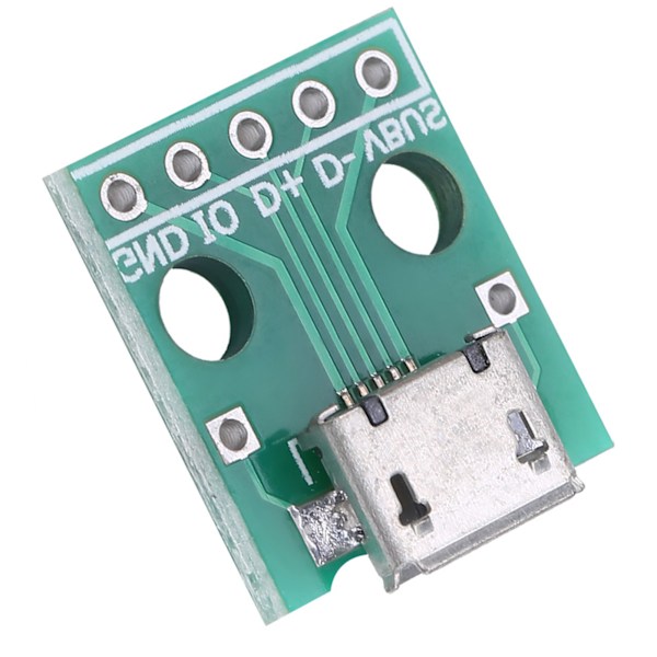 10 kpl Micro USB -naarasliitin DIP-adapterilevyyn 5-nastainen 2,54 mm nousu