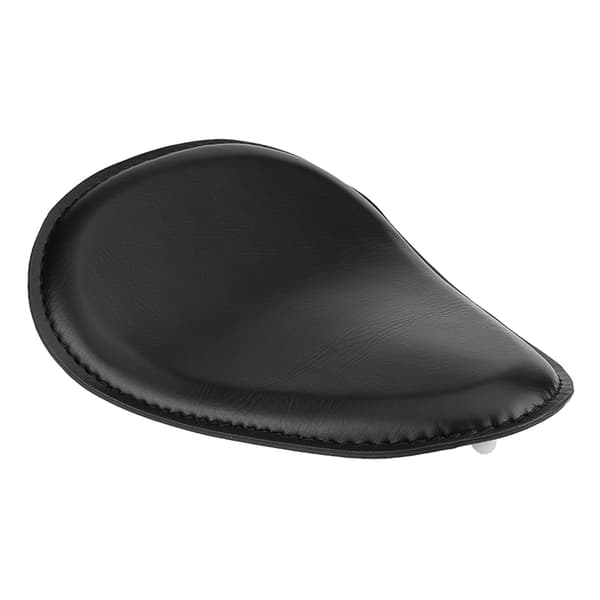 3\" Sort Solo Sæde i Sort Læder med Monteringsspringbeslag til Chopper Bobber Custom