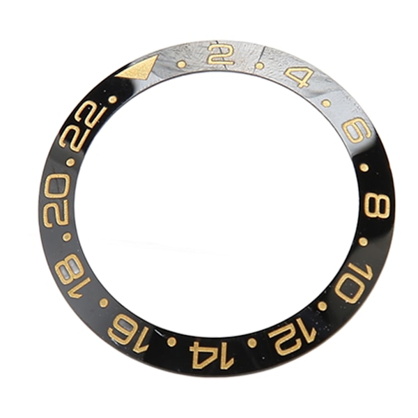Keramisk Klockring Svart Bas Guld Siffer Klockring Insats Ersättningsdelar Tillbehör för Urmakare 40mm
