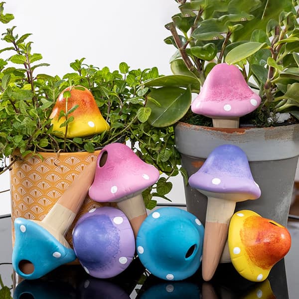4-pack Terracotta Watering Spikes, Self-Watering Planters for Vacation - Continuous Moisture with Slow Watering - Perfect