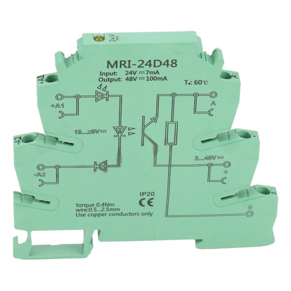 MRI-24D48 DC Fotoelektrisk Kopplare Isolerande PLC Relämodul Ingång 24VDC Utgång 3-48VDC