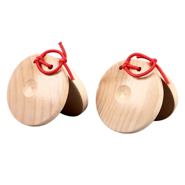 2 st Trä Finger Castanet Slagverksinstrument Finger Castanet för Barn Tidig Utbildning