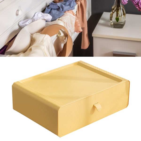 Förvaringslåda för underkläder, plast, 15 fack, låda, skrivbordstillbehör för strumpor, behåar, gul
