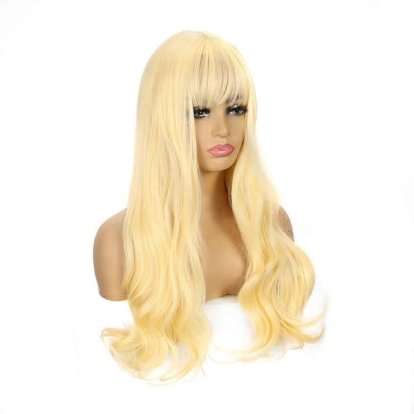 Toupee parykk front blonde lang rett hårparykk