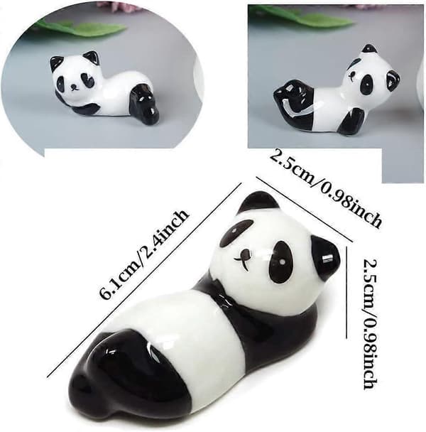 2025 Suitable 6PCS Cute Ceramic Panda Chopsticks Rest Rack Stand Holder for Chopsticks, Ceramic Chopsticks Stand Rest
