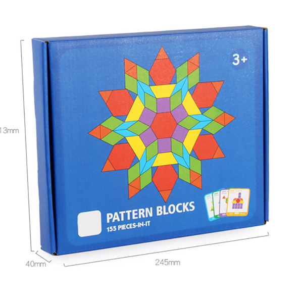 155 stk Trepuslesett Tangram Utdannende Leke Fargerike Byggeklosser