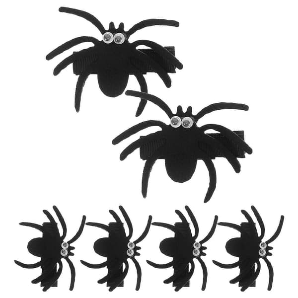 Edderkop Hårnål til at bære 6 stk. Sorte Halloween Udklædning Hårpynt