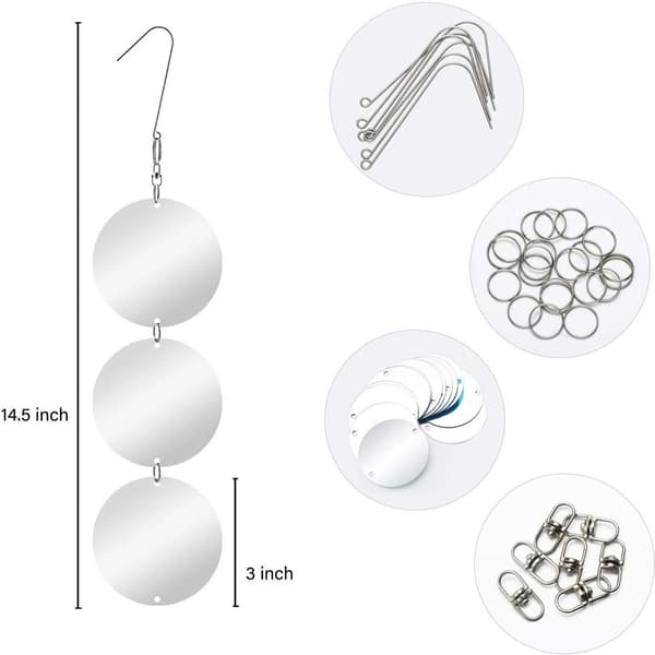 Large 24-pack - highly reflective double-sided bird scarer
