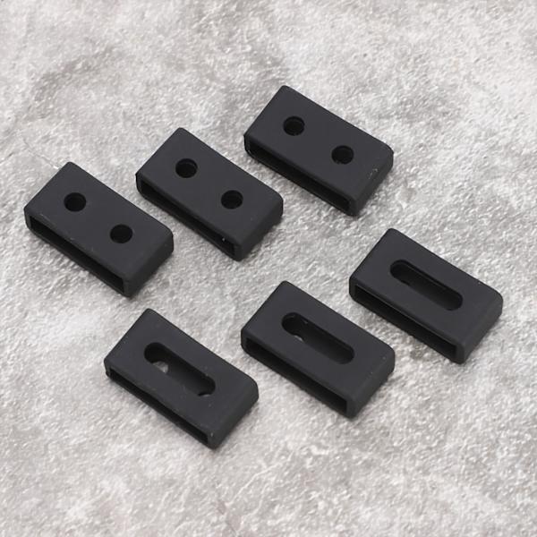 6 kpl Kellon Rannekkeen Lenkkirengas Kellon Hihnan Pidike Silmukka Turvapidike Sopii BA110 Musta 20mm