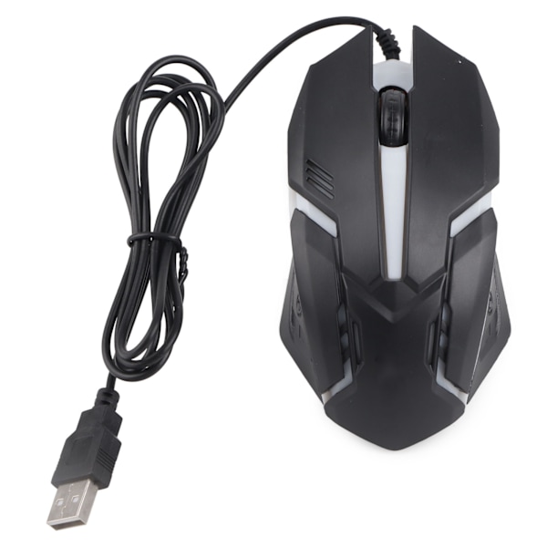 USB Mus M3 Bakgrunnsbelysning Modus Kablet Mus Ergonomisk Design Datamus for Macbook Laptop PC Svart