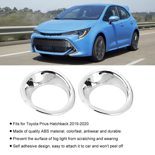 ABS krom tåkelysdeksel foran, bilpynt passer til Toyota Prius Hatchback 2019-2020