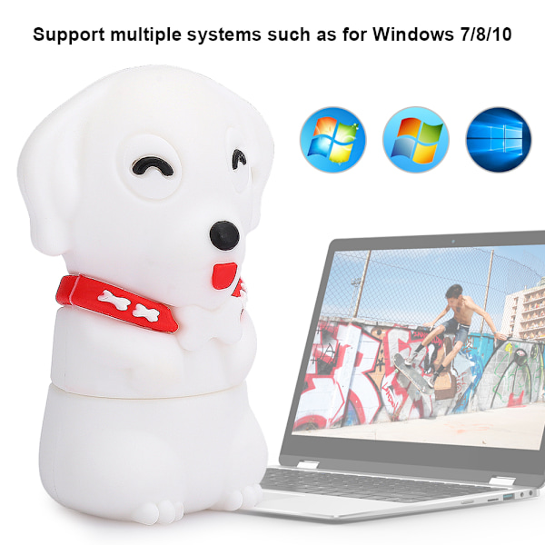 Sarjakuva U-levy PVC-materiaali USB Pieni koira -kuvio Flash-muistitikku Söpö muistitikku 16G