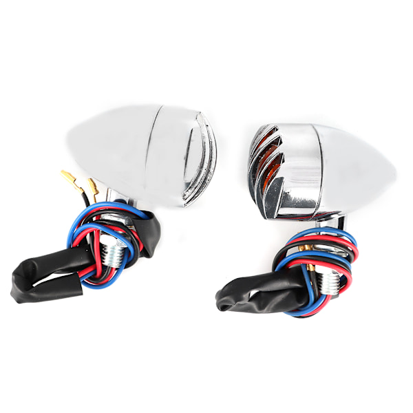 2 stk. 12V 5W Elektroplateret Motorcykel Blinklys Indikatorlys Foran Bag Universal Lampe Gul