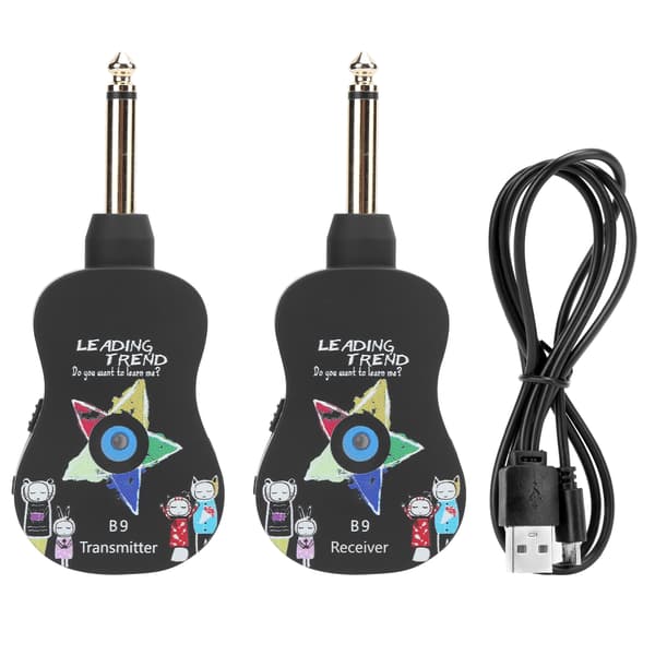 Trådløst guitarsystem Sender Modtager Elektronisk Pickup Reverb Diskant Bas Justering