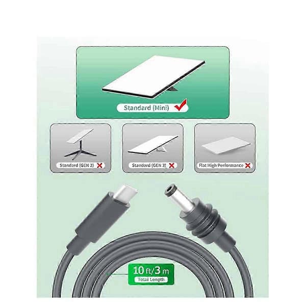 meter Starlink Mini USB C til DC-strømkabel 100 W hurtigladekabel kompatibel med Starlink
